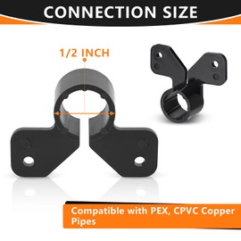 50-Pack HeSun 1/2" PEX Suspension Pipe Clamps, Black Butterfly Style, Fit for PEX, Copper, CPVC Pipe