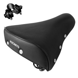 KOCINITO Bicycle Saddle Memory Foam Shock Absorption Design Waterproof Anti-slip Super Thick Painless Saddle for Mamachari/Electric Assisted Bicycle/Road Bike/Mountain Bike/Cross Bike, Ergonomic