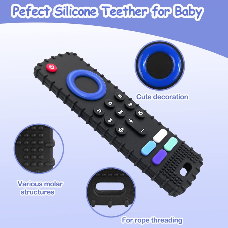 YAPROMO Baby Teething Toys,Reomte Teether Toys, Silicone Chew Toy for
