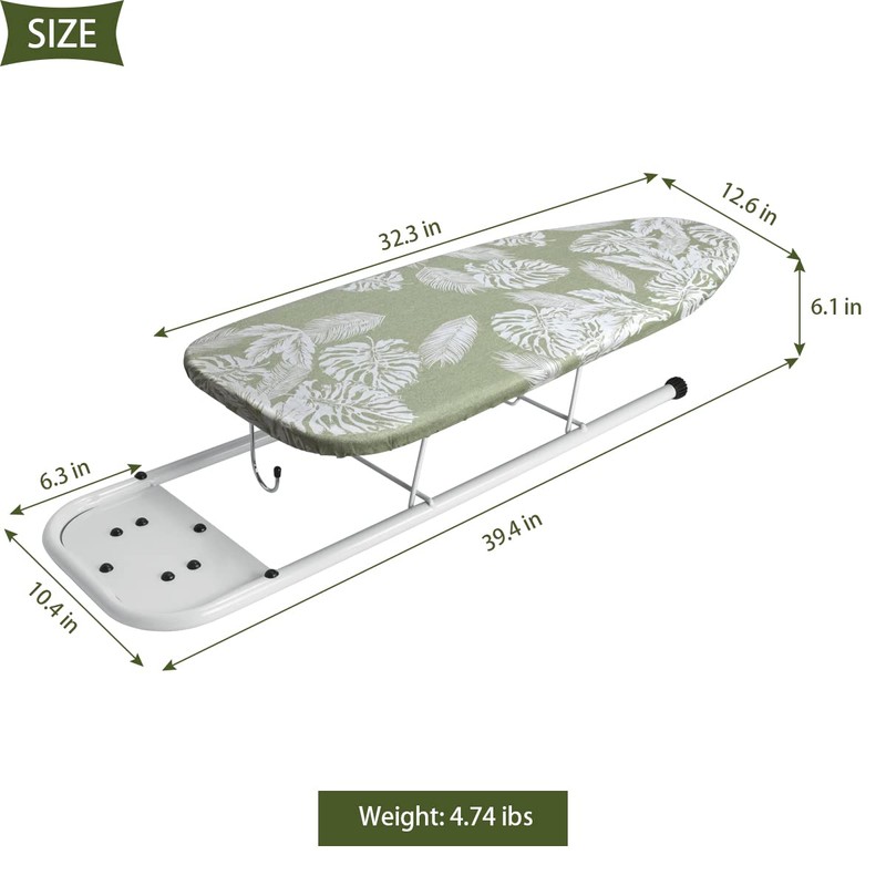 Duwee 12×32 in Table Top Ironing Board with Unique Iron