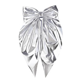 Silver Big Hair Bow for Women Girls Bow Hair Clips for Adults Styling Bowknot Hairpin Y2k Accessories for Girls Women Glitter Bows for Styling Long Tail Hair Bows