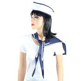 Foxxeo Sailor Costume Set for Men and Women - Sailor Economy Set - Sailor Hat and Neckerchief
