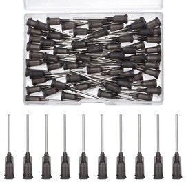 FINGERINSPIRE 60 Pcs 16G Blunt Tip Dispensing Needle with Luer Lock 42.5mm Long Gray Plastic Fluid Precision Blunt Needle Dispense Tips with 201 Stainless Steel Pin for Refilling Liquid Inks Glue