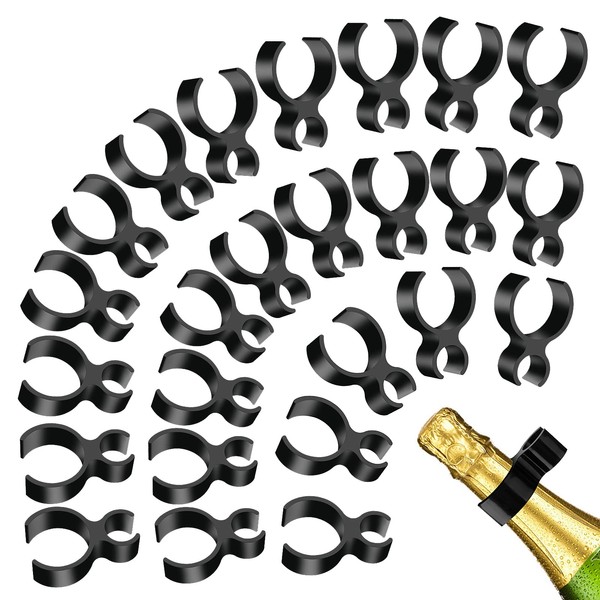 Pack of 25 Champagne Bottle Sparkler Clips, Champagne Bottle Sparklers Clips Bottle Individual Holder Safety Clips, Champagne Sparkler Holder Clips for Candel Kitchen and Party Supplies