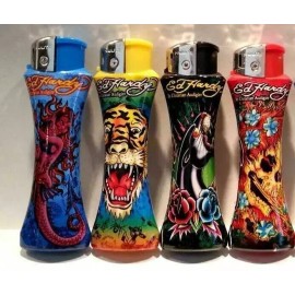 Ed Hardy 4 PC Lighter ED HARDY REFILLABLE TATTOO CURVE LIGHTER/4 RANDOM DESIGN
