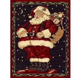 PR Christmas Rug Holiday Décor Area Rug 3ft4in X 4ft6in (Santa Claus)