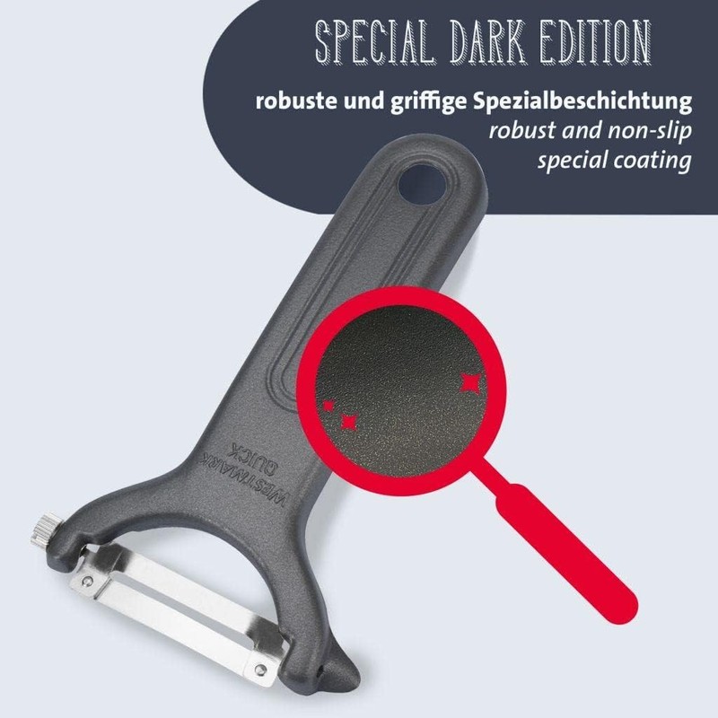 Westmark Quick "Special Dark Edition" Vegetable and Asparagus Peeler, Curved