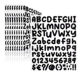810-Piece 10-Sheet Letter Stickers - Self-Adhesive Vinyl Waterproof Mailbox Numbers, Alphabet & Number Stickers for Mailbox, Window, Door, Sign, Address Number, Business (1 Inch) - Black