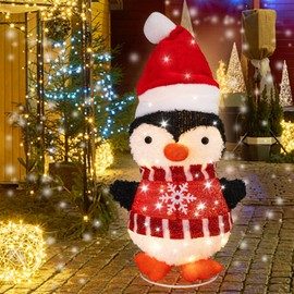 MUMTOP Penguin Christmas Decorations, Indoor Outdoor Christmas Decorations, 28 Inch Pop Up Lighted Penguin,Collapsible Christmas Decorations Outdoor Yard Holiday Decor