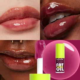 NYX Professional Makeup, Fat Oil Lip Drip Gloss, 4.8ml. Tono: That's Chic. Brillo labial hidratante con efecto jugoso hasta por 12 horas, sensación no pegajosa, fórmula vegana