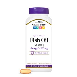 21St Century Fish Oil 1200 MG Enteric Coated Softgels, 90-Count by 21St Century