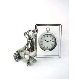 Vintage Belle Clock Mantle Hanging Silver Metal Pocket Watch Clock Hanging Metal Square Frame Freestanding