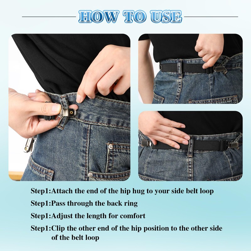 Mozeat Lens 6 Pcs Adjustable Hip Elastic Belt, Elastic Band