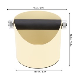 Coffee Knock Box, Small Anti Slip Coffee Slag Bucket with Knock Rod, Coffee Waste Bin for Home, 5.3 x 4.8 x 5.9in(Yellow)