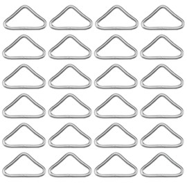 ZJIVQO 40Pcs Stainless Steel Triangle Ring, Buckle Rings for Trampoline Mat Craft Trampoline Replacement Parts
