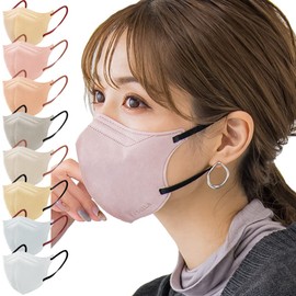 [Bijoubox] マスク バイカラー 5D 立体 小さめ 不織布 使い捨て 化粧つかないマスク 立体マスク 小顔 チークマスク メンズ 男女兼用 (ベビーピンク) bpkw