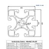 Aluminium Profile 40 x 40 mm Light Groove 8 Aluminium