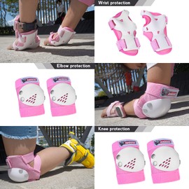 knee pads and elbow pads for kids Wrist Guards Protective Gear 3 in 1 Set, for 3-15 Years Child Roller Skates, Inline Skating, Cycling, BMX Bike, Skateboard, Scooter Riding and Outdoor Extreme Sports