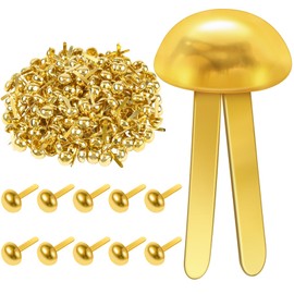 Caianwin Pack of 200 Pattern Bag Clips Metal Round Head Clips Gold Pattern Clips Office Paper Letter Clips Crafts DIY