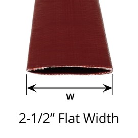 Gloxco 4" Red Heavy Duty Lay Flat Hose for Discharge or Backwash Water Transfer Applications, Reinforced PVC, 25' Length