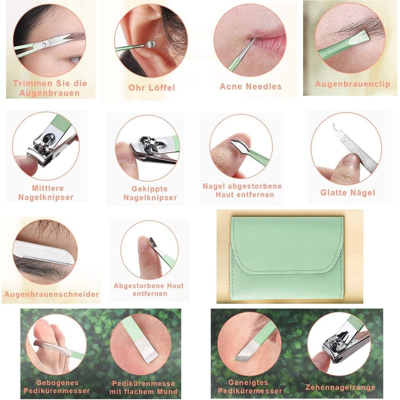 Manicura Set 16 en 1 Kit de Acero Inoxidable para