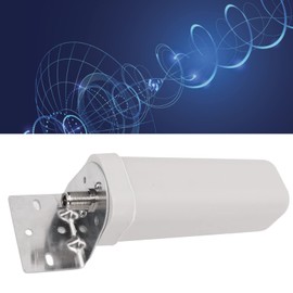 KJ-009 Outdoor TV Antenna Waterproof 10/12DBI High Gain Signal Receiving Wireless 4G Antenna Wall Mounted Barrel Terrestrial HD Antenna U Shaped Clamp Installation Antenna