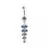LionGothic Belly button Rings Curved Naval with Crystal jewels dangling