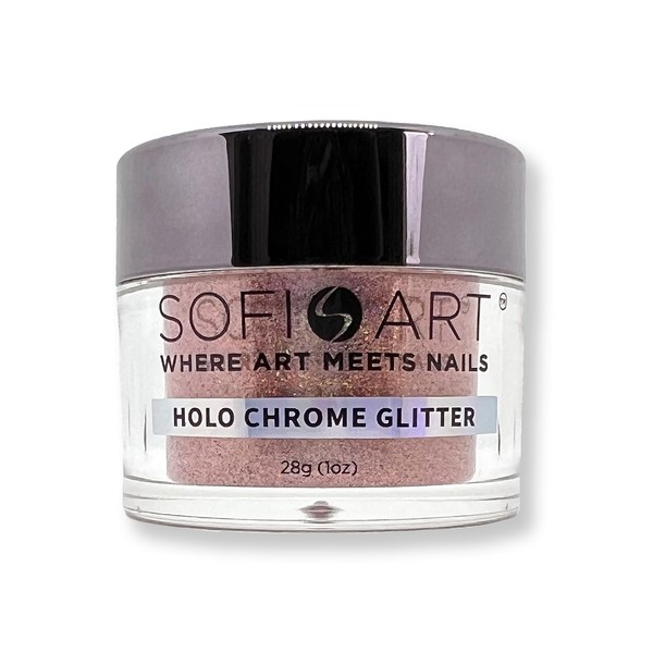 Sofi-Art Holographic Chrome Nail Glitter - Red Orange #GLS017-1 oz