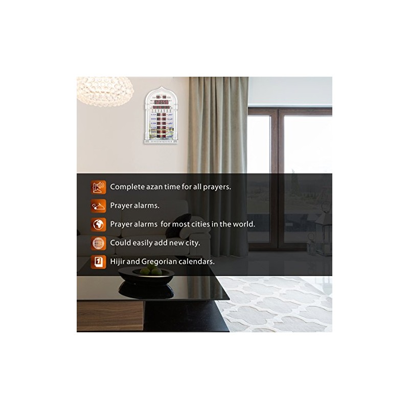 AL-HARAMEEN Azan Clock,Led Prayer Clock,Wall Clock,Read Home/Office/Mosque Digital Azan Clock/Decorative