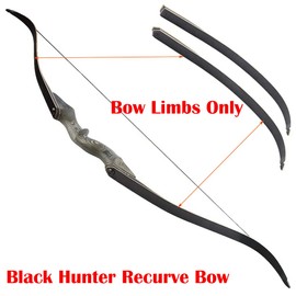 ZSHJGJR Archery Black Hunter Recurve Bow Limbs Replacement Bow Limbs 25-65lbs Right/Left Hand (50lbs, Right Hand)