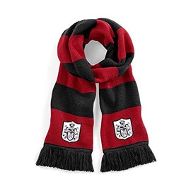 Fulham 1960s Red And Black Retro Traditional Football Scarf Embroidered Logo