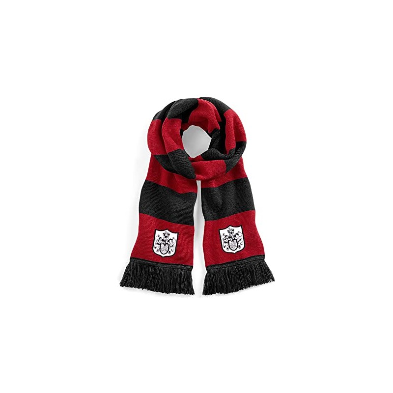 Fulham 1960s Red And Black Retro Traditional Football Scarf Embroidered