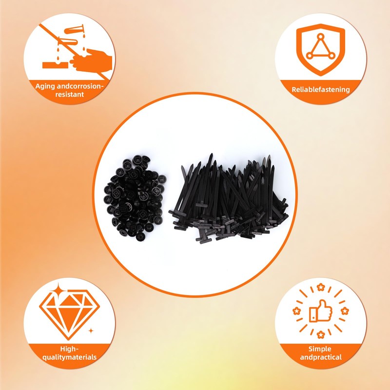 100 x Nylon Cable Ties for General Use, Plastic Cable