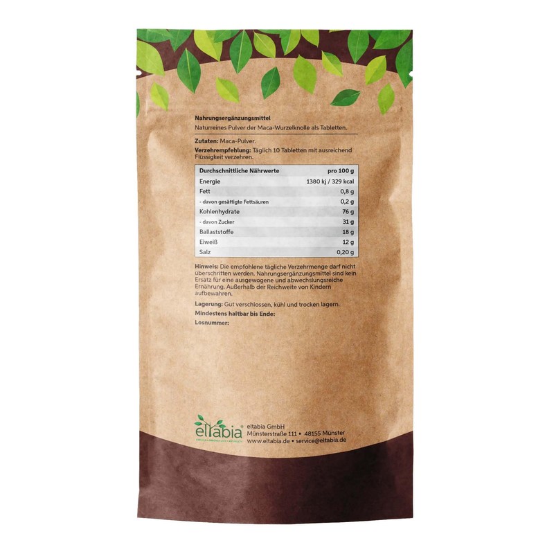Maca Tablets 1000 Pellets from Peru | High Dose 5000mg