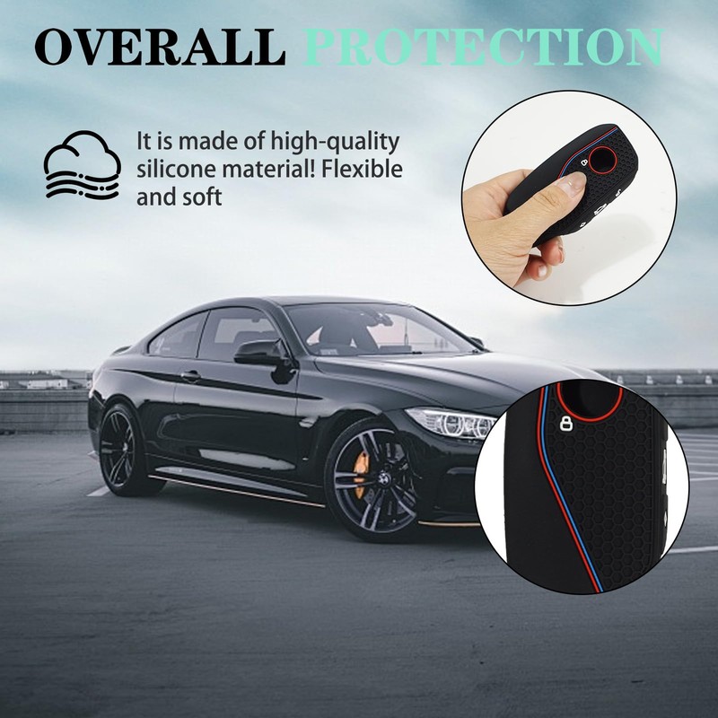 KAKUPPA 2PCS Silicone Key Fob Cover, Protective Case Compatible with