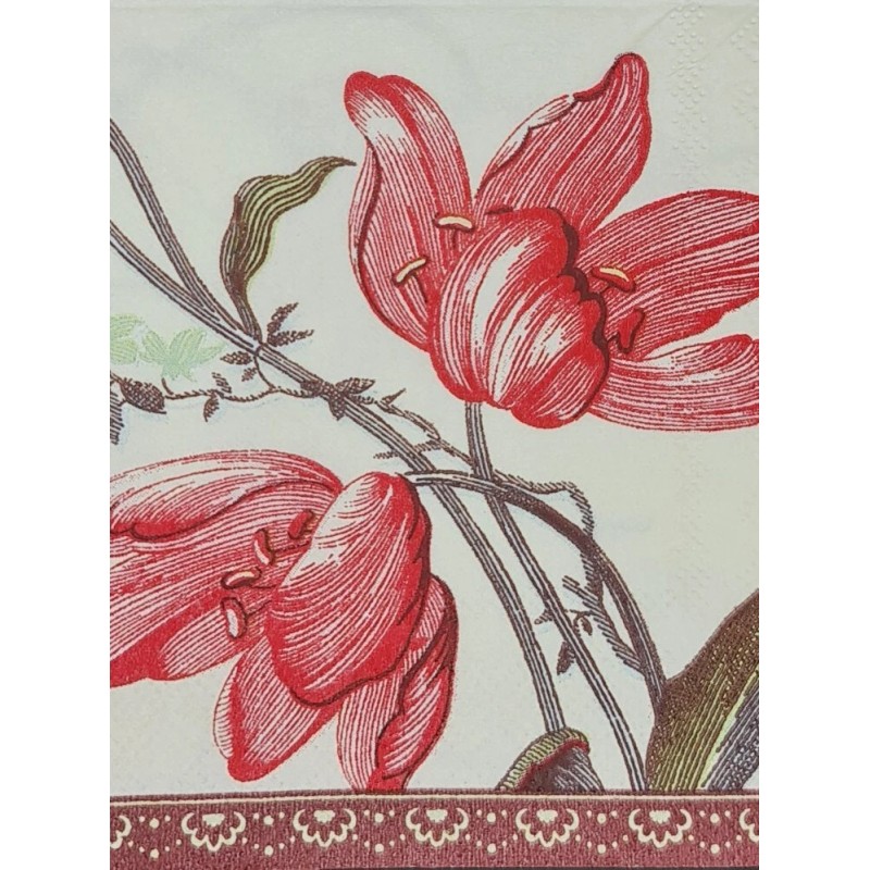 TWO Individual Napkins Orchids Cocktail for  Decoupage box#7