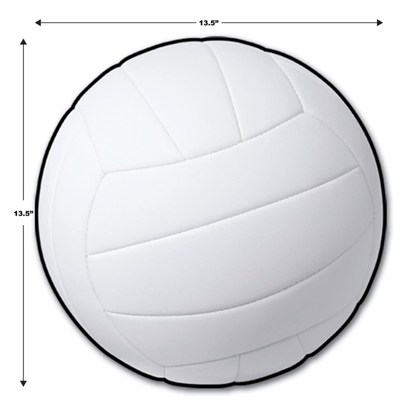 Beistle, 12 Piece Volleyball Cutouts, 13.5'' (White/Black)