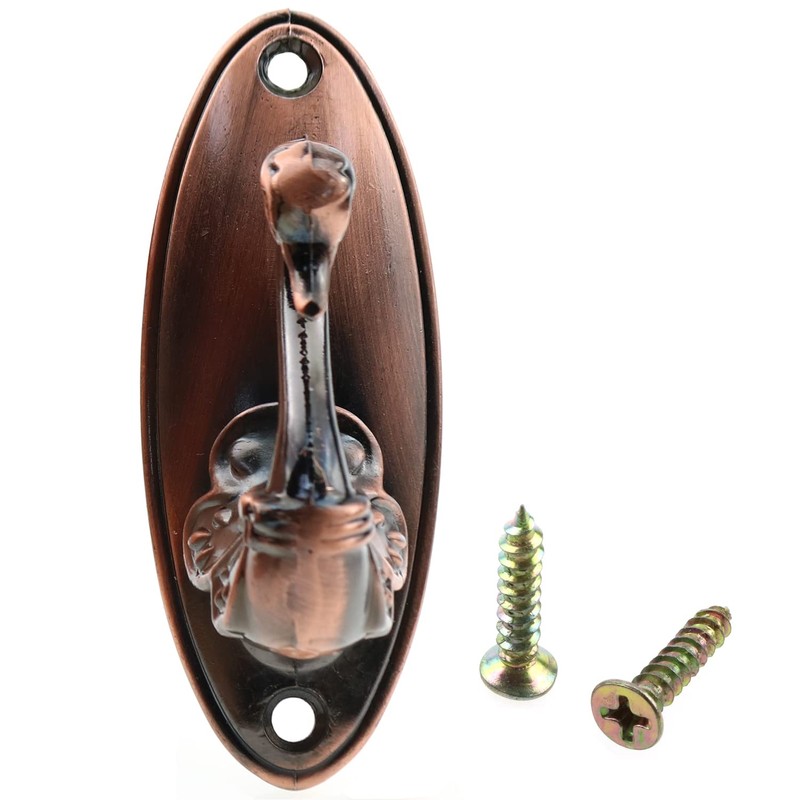 LUORNG 2pcs Hat Hooks Vintage Swan Style Curtain Holdbacks Bronze