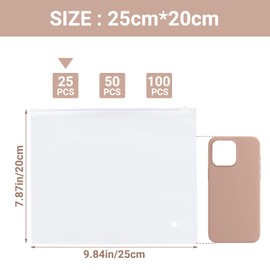 Svaldo Zip Bags, Pack of 25 25 x 20 cm Zip Bags, Reusable for Clothes, Zip Bag, Travel Bag, Frosted, Suitcase Organiser, Travel Accessories (with Ventilation Holes)