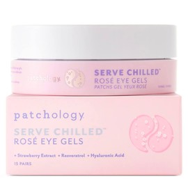 Patchology Patchology Serve Chilled Ros Eye Gels - Eye Patches for Puffy eyes & Dark Circles, Gel Eye Patches, Under Eye Mask w/Hyaluronic Acid, Eye Treatment Products & Mini Beauty Products (15 Pairs/Jar)