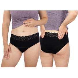Hydas Period, Incontinence and Postpartum Briefs with Elegant Lace: Versatile and Comfortable Protection for Any Situation Cotton - Size 42/44