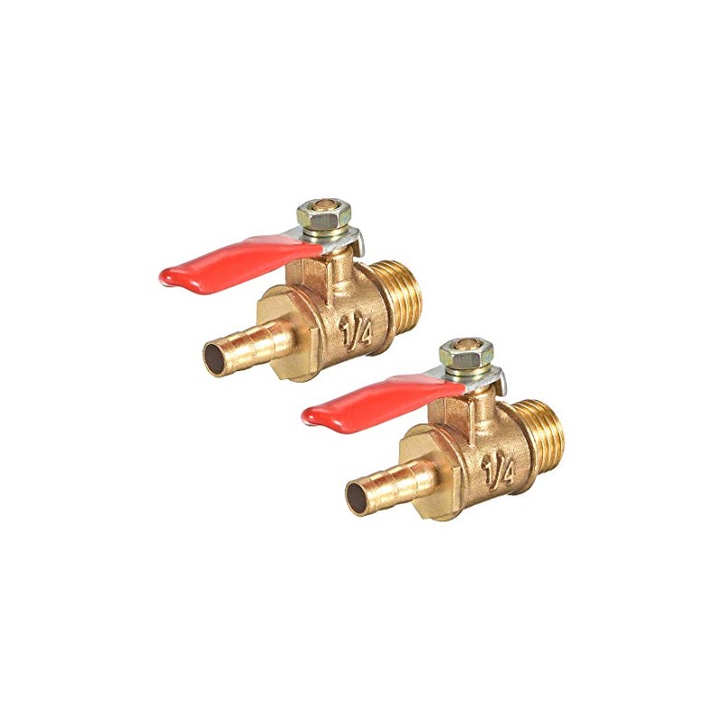 sourcing map Brass Air Ball Valve Shut-Off Switch 1/4 Inch