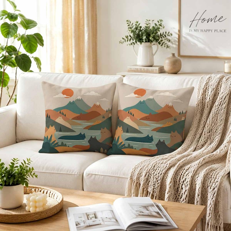 Outdoor Chair Cushion Covers 18x18 Set of 2,Cute Throw Pillows