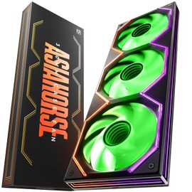 Asiahorse Matrix Pro 360mm Integrated ARGB Case Fan, 3-Zone Controlled 3D Curved Infinite Mirror Light, Low Resistance 2-Support Frame Hydraulic PWM Fan for 360mm PC Liquid Cooling & Gaming Chassis