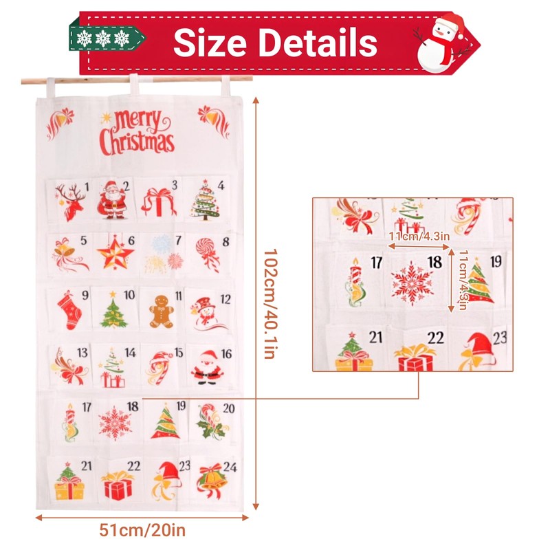 Empty Advent Calendar to Fill Yourself - Reusable Fabric, DIY