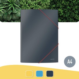 Leitz A4 3- Flap Folder, 150 Sheet Capacity, Cosy Range, Velvet Grey, 30020089