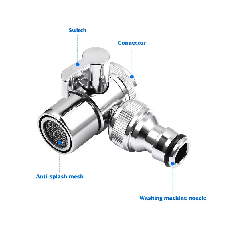 DOITOOL Faucet Diverter Valve with Aerator and Male Threaded Adapter,