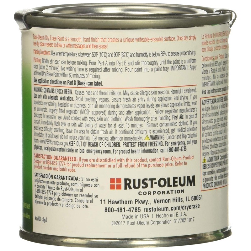 Rust-Oleum 241140-2PK Specialty Dry Erase Brush-On Paint Kit, White, 2
