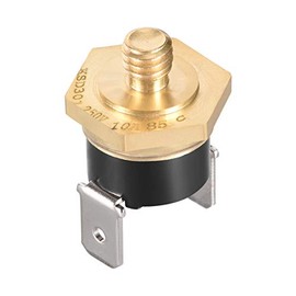 uxcell KSD301 Thermostat, Temperature Control Switch 85°C Copper M6 Normally Closed N.C 10A