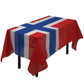 MSFHHA Country State Flag Tablecloth Fade-Resistant Washable National Flag Tablecloth, Suitable for Kitchen Dining Family Gatherings and Outdoor Events,59 Inches * 83 Inches. (Norway)